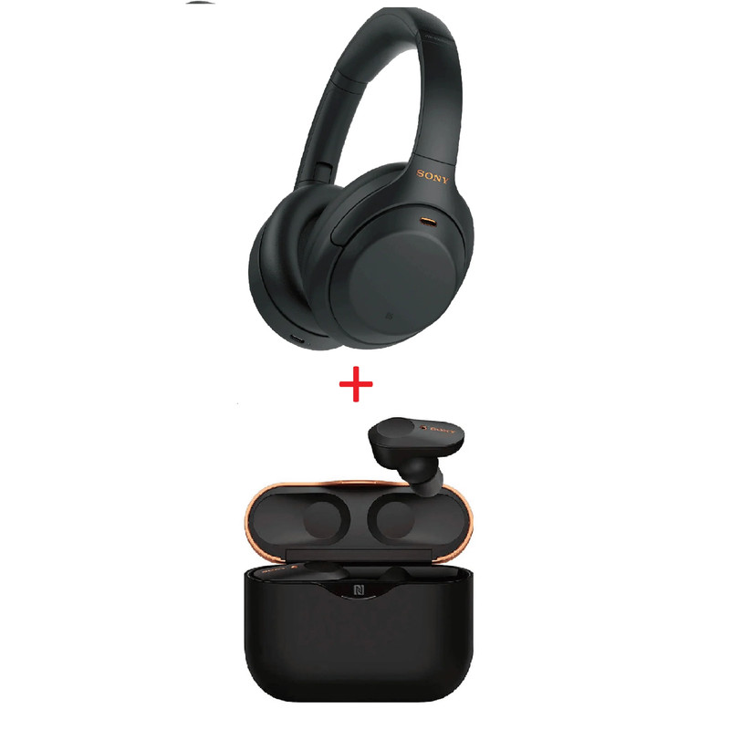 Sony WH-1000XM4 Premium Noise Cancelling Wireless Headphones - Black (w/ Free Sony WF-1000XM3) - سماعة